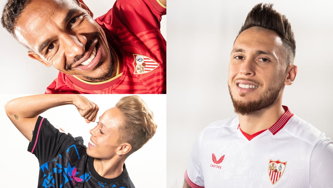 Las nuevas camisetas del Sevilla y las de entrenamiento, al detalle