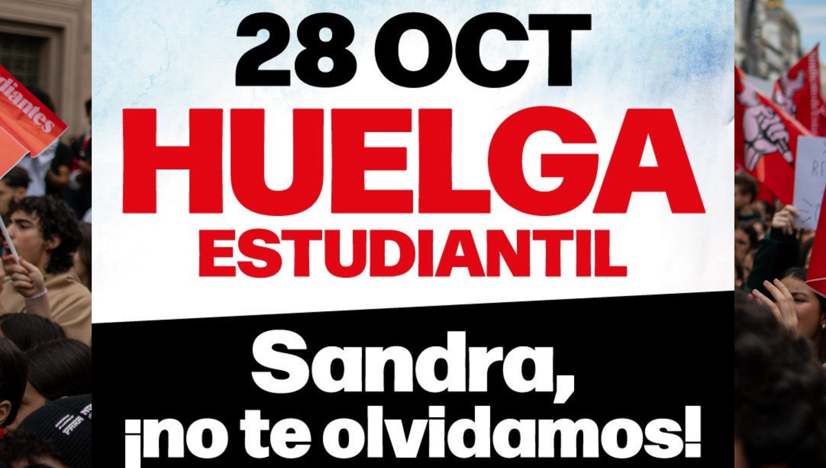 Los estudiantes paran las clases el 28 de octubre en memoria de Sandra Peña