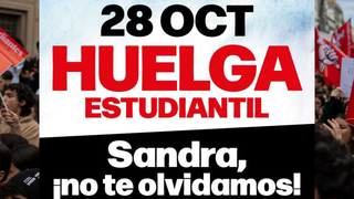 Los estudiantes paran las clases el 28 de octubre en memoria de Sandra Peña