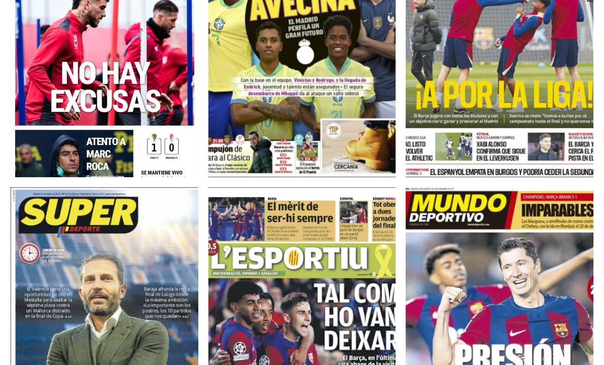 Mbappé, Vinicius, el Barça, el Sevilla... así vienen las portadas