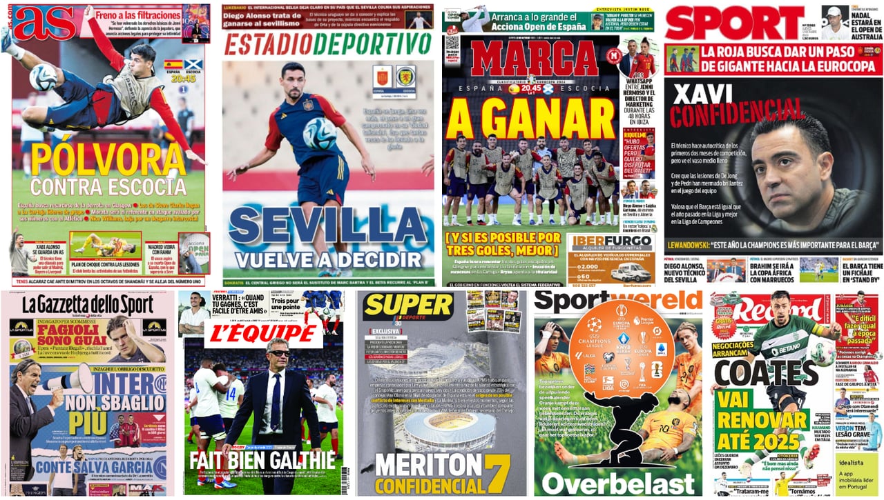 Hispanidad en Sevilla, Diego Alonso, Sokratis, Meriton, vuelve Rafa Nadal... portadas del jueves 12 de octubre de 2023  