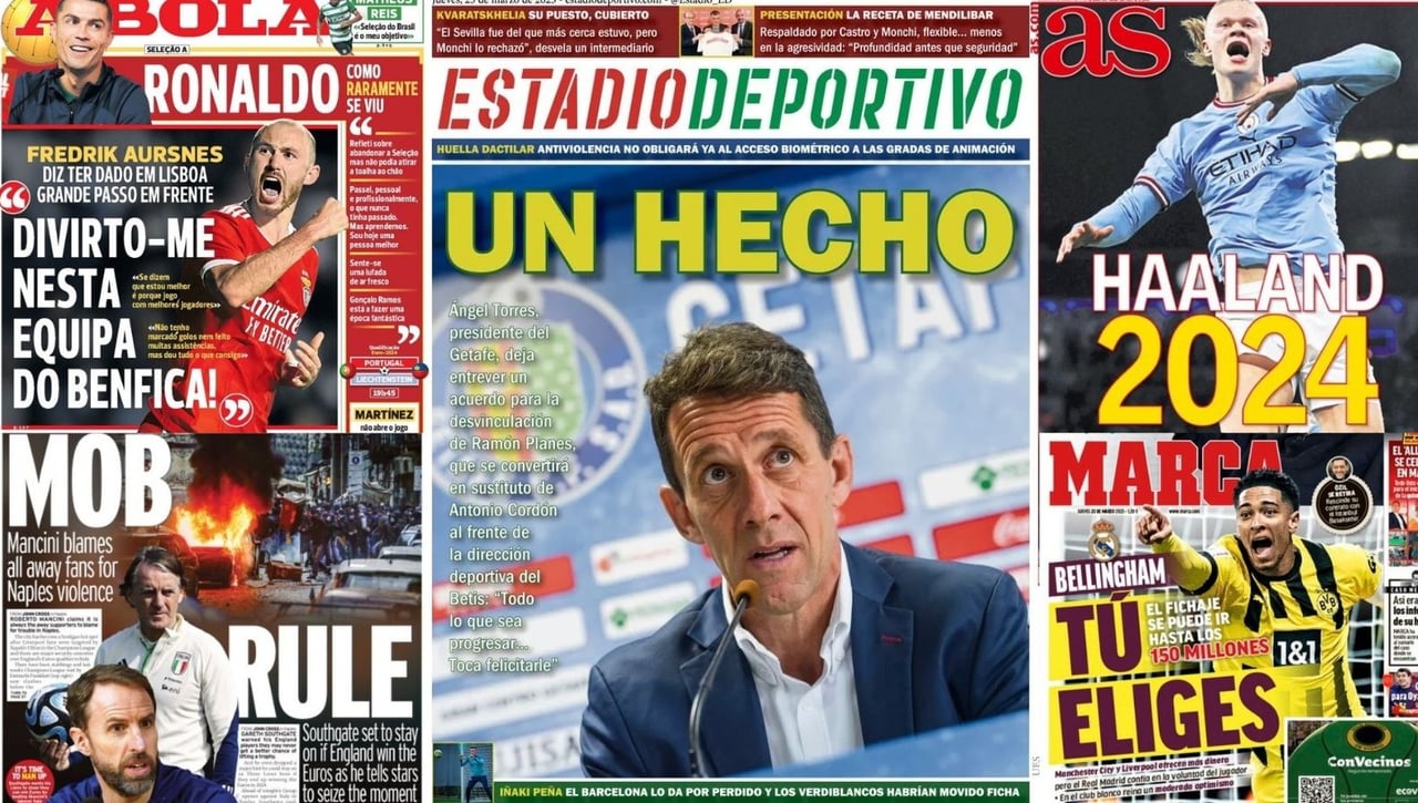 Kvaratskhelia, Planes, iñaki Peña, Mendilibar, Haaland, Negreira... así llegan las portadas