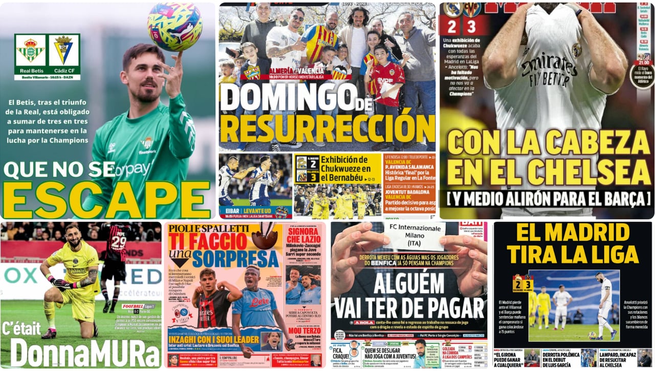 Chukweze, el Betis-Cádiz, el enfado del Sevilla, Setién lo vuelve a hacer... las portadas del Domingo de Resurrección