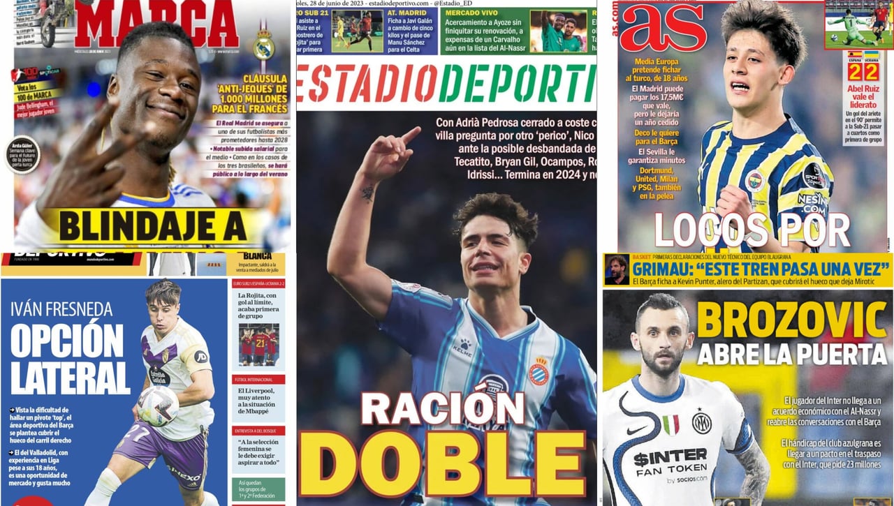 Melamed, Arda Güler, Fresneda, Brozovic... El mercado se calienta en las portadas