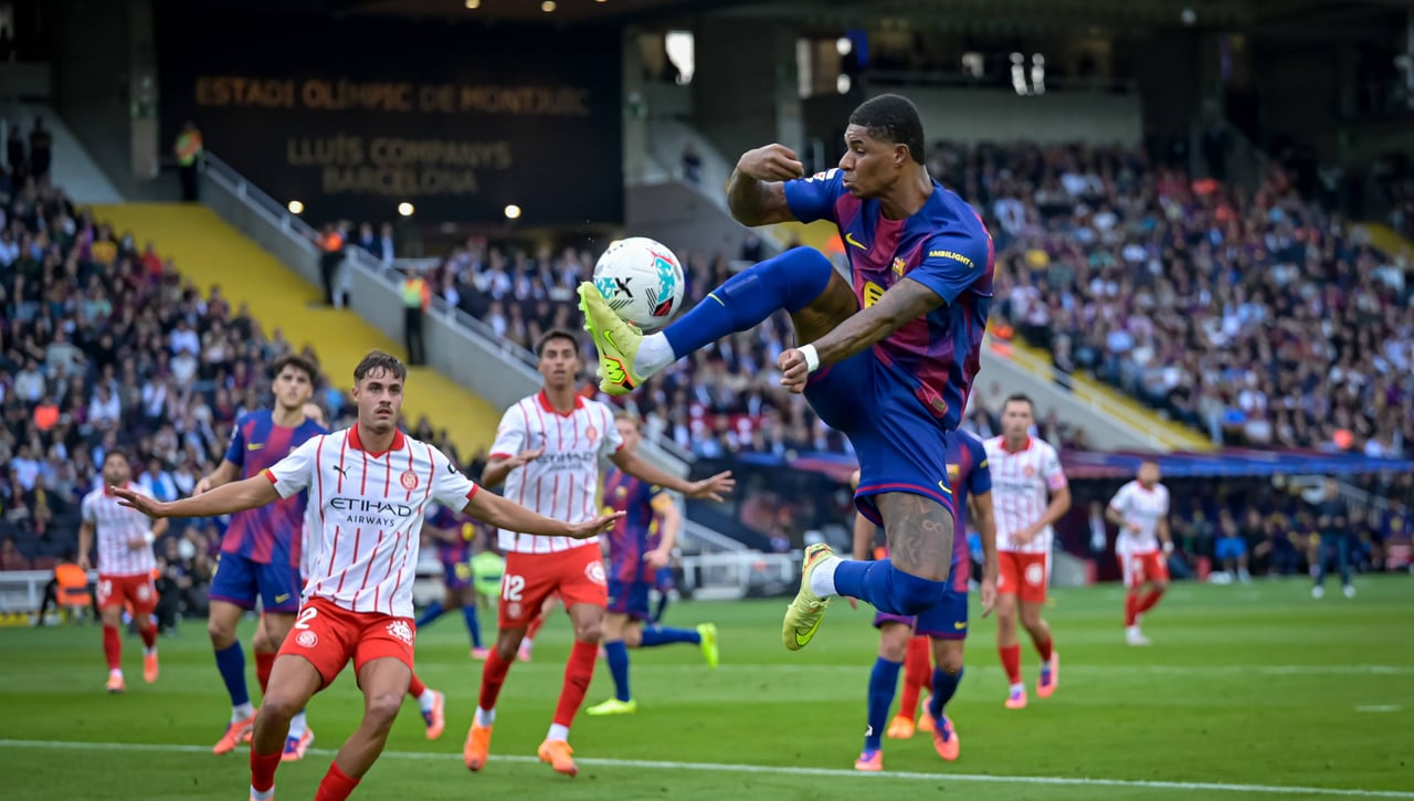 Barcelona 2-1 Girona: Ronald Araujo se viste de '9' para dar la victoria antes de El Clásico