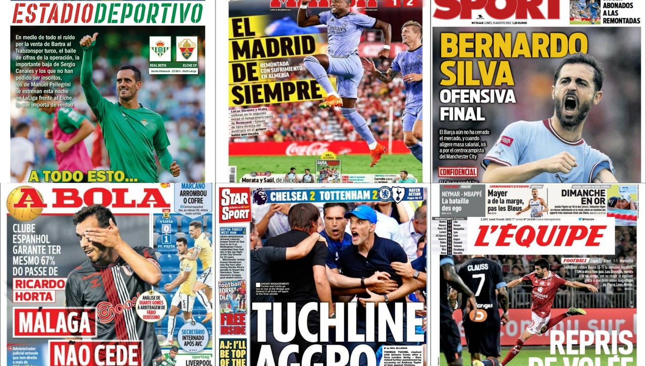 Día de Betis, Alaba, Bernardo Silva, Tuchel y Conte casi llegan a las manos... Así vienen las portadas