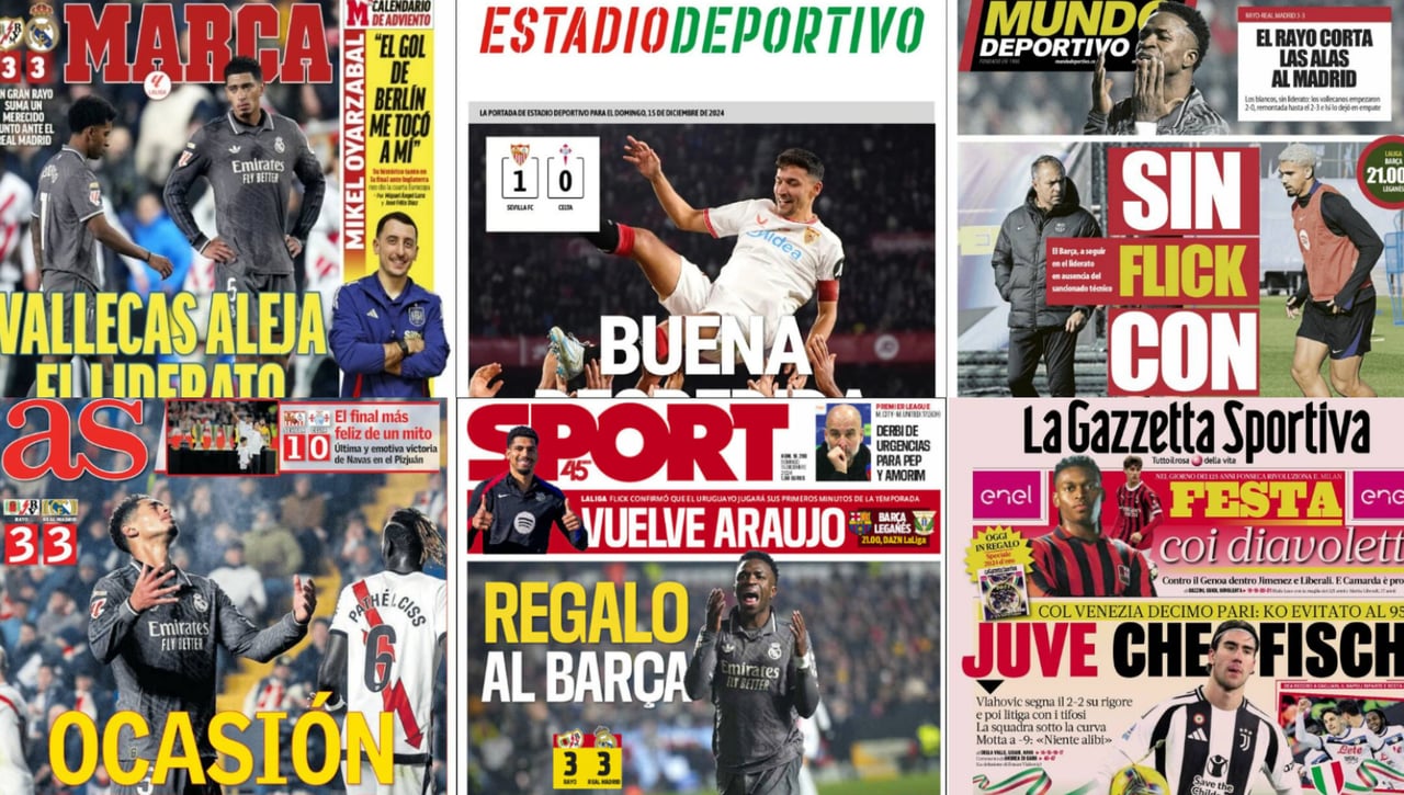Las lágrimas de Jesús Navas, el desastre del Real Madrid en Vallecas, el regreso de un barcelonista... así vienen las portadas