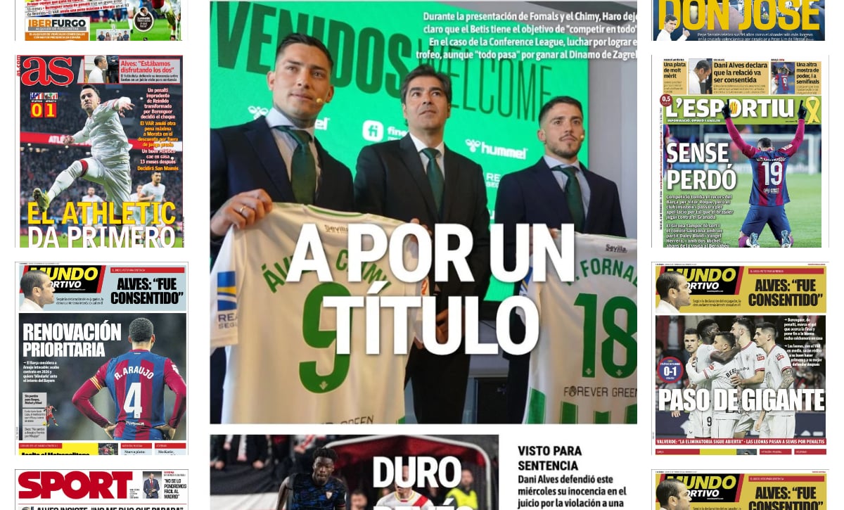 La Copa, la Superliga, Alves, Araújo, Haro… portadas del jueves 8 de febrero