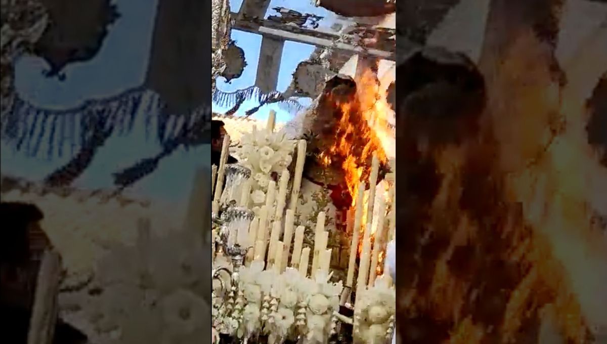 Desesperación en Vélez-Málaga al salir ardiendo la Virgen del Rocío