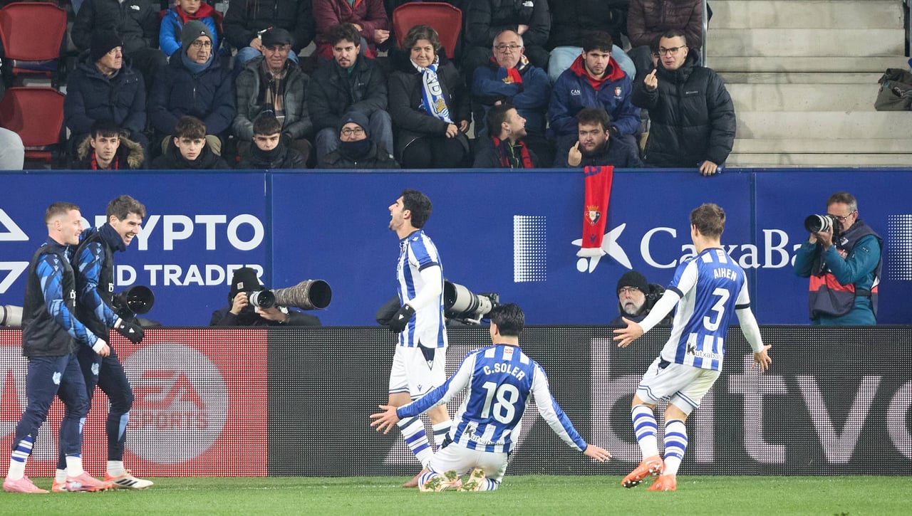 Osasuna 1-3 Real Sociedad: Aluvión 'txuri-urdin' en una segunda parte para enmarcar