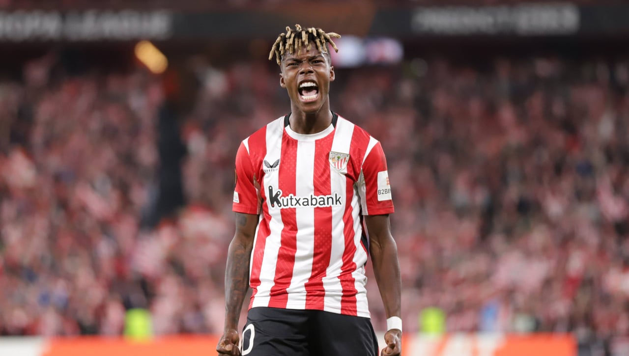 Nico Williams, en el aire