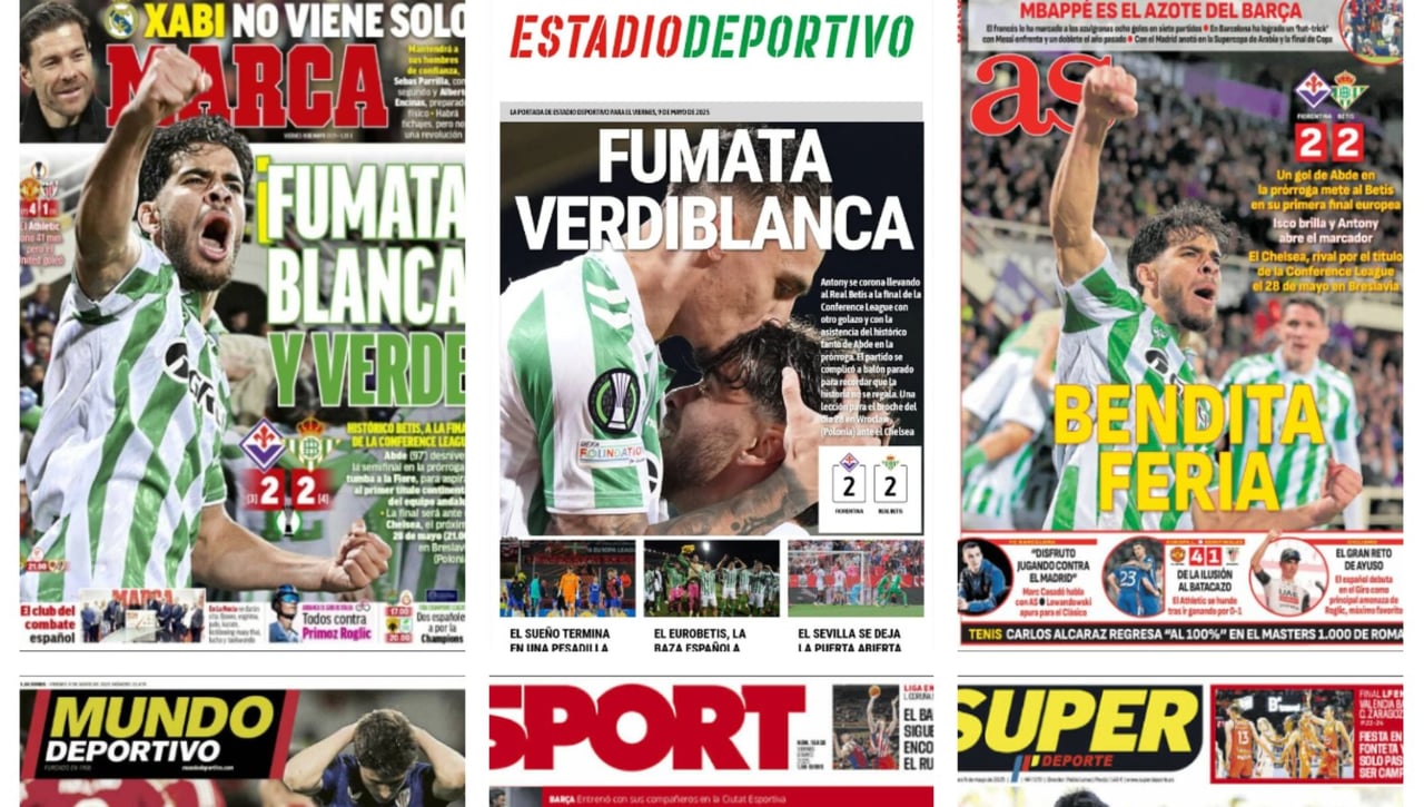 El Betis hace historia, el Athletic se lleva otra goleada y Flick pide un esfuerzo... Así vienen las portadas deportivas