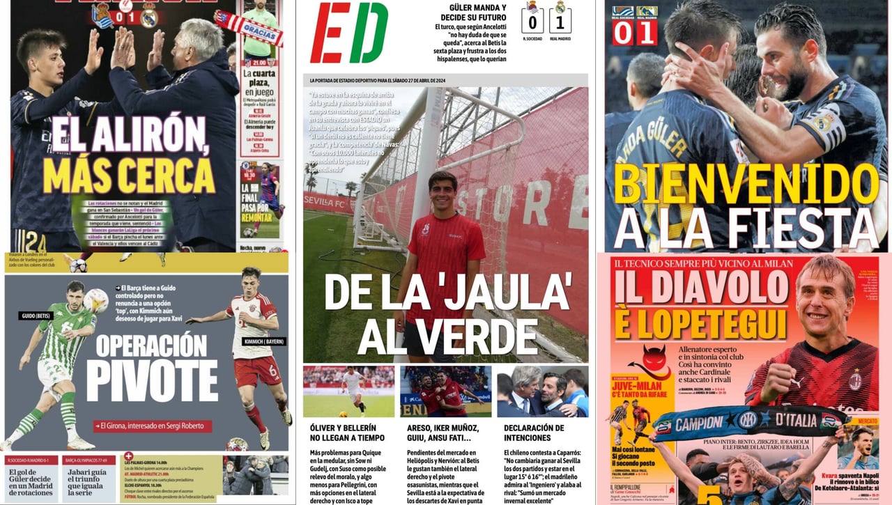 Juanlu, Guido, Arda Güler y Lopetegui... Los protagonistas de las portadas