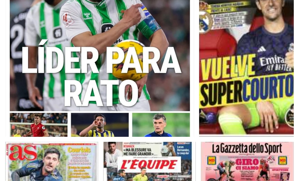 Vuelve Courtois, un líder para mucho tiempo en el Betis, el Athletic y la Champions...las portadas del viernes 3 de mayo