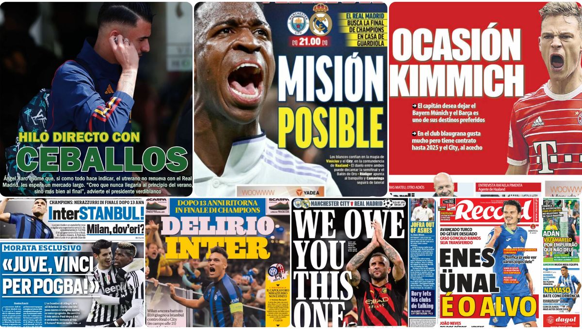 Hilo con Ceballos, 'Sí' de Ocampos, City vs Real Madrid, Ünal, Kimmich... las portadas del miércoles 17 de mayo
