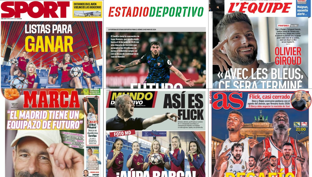 La lista de Luis de la Fuente, el primer bombazo de Roland Garros, las renovaciones de Betis y Sevilla... así llegan las portadas