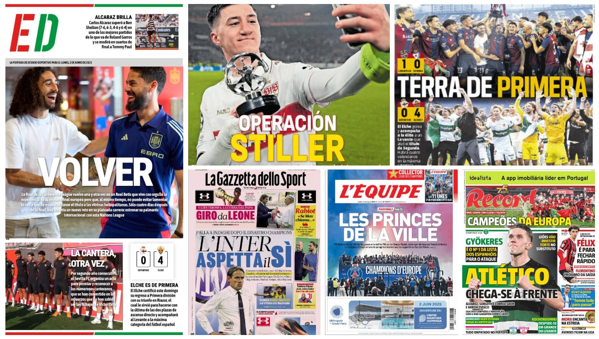 Isco y 'Cucu', Cantera Sevilla, fiesta valenciana, Luis Enrique, Gyökeres, Stiller, Alcaraz, F1... las portadas del lunes 2 de junio de 2025 