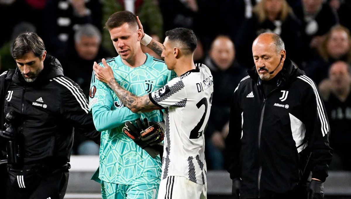 Susto tremendo en el Juventus-Sporting y Szczesny sale llorando 