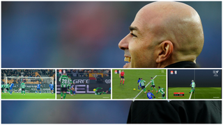 El 'show' de González Fuertes en La Cartuja: fuera de juego inverosímil, penalti de chiste que pudo repetirse, nueve minutos de 'castigo'...