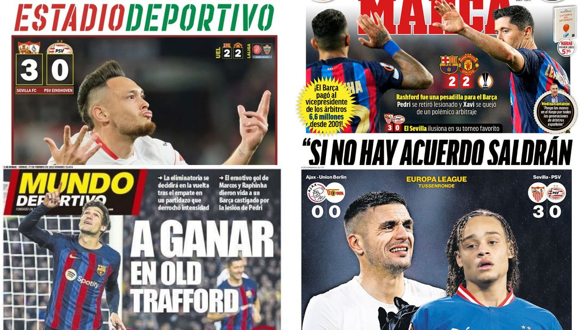 De la goleada del Sevilla a las amenazas de Negreira y el silencio en Barcelona... Así vienen las portadas del día
