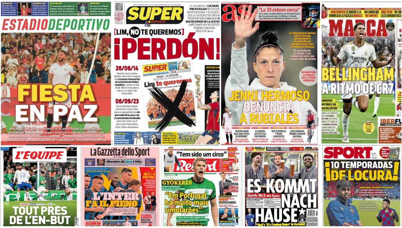 Las lágrimas de Ramos, la venta de Luiz Felipe, Jenni Hermoso, Lim, Bellingham... portadas del jueves 7 de septiembre