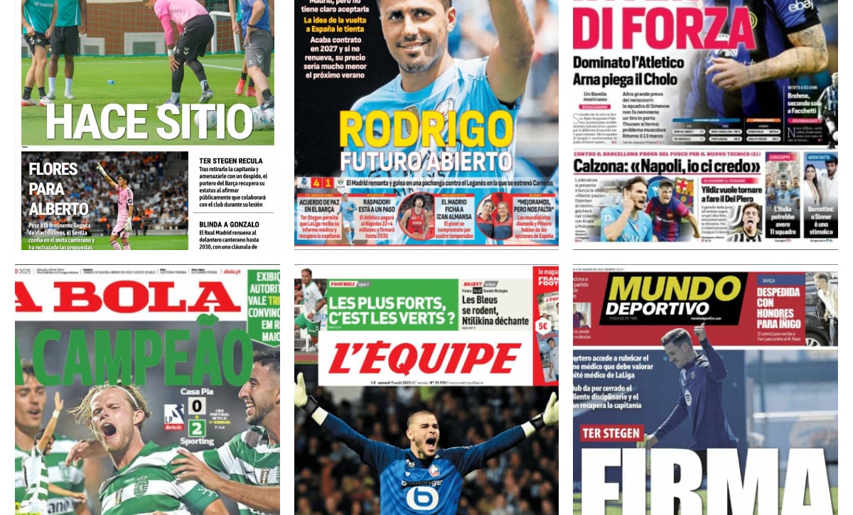 La reconciliación de Ter Stegen, Carvajal, el futuro de Rodri... así vienen las portadas de hoy