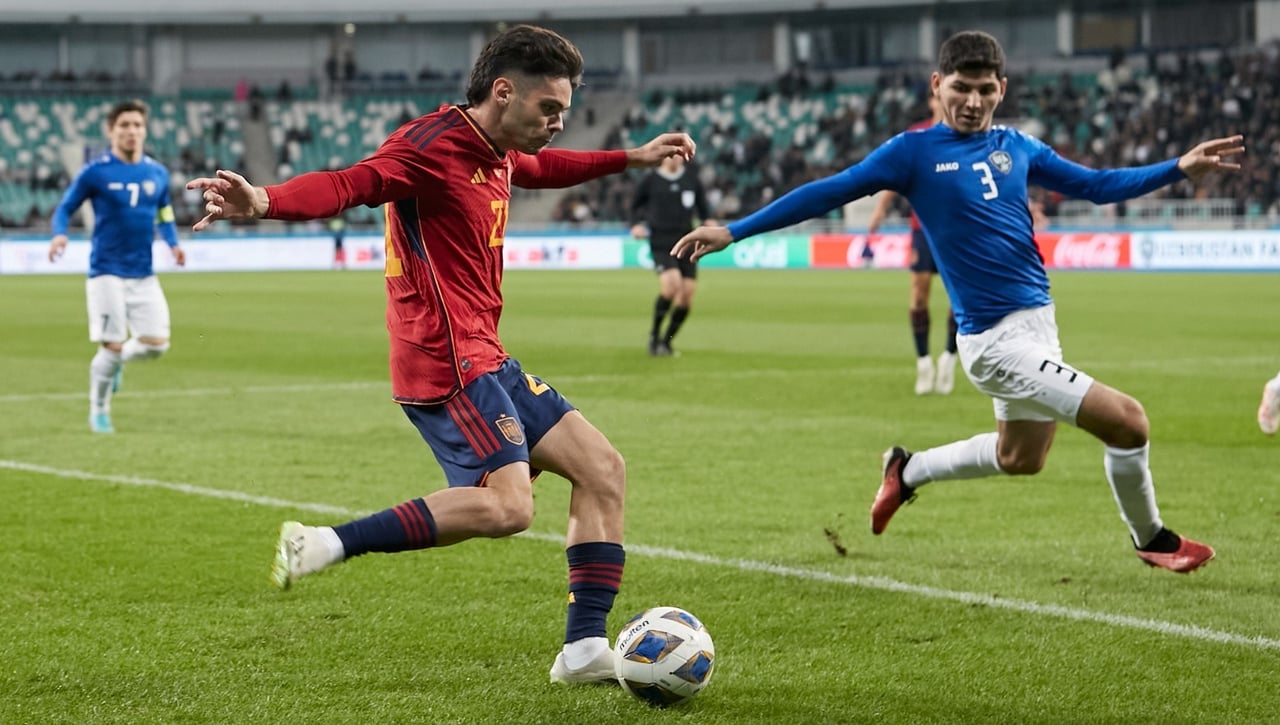 Uzbekistán 0-0 España: Assane Diao lo tuvo y Juanlu también participa