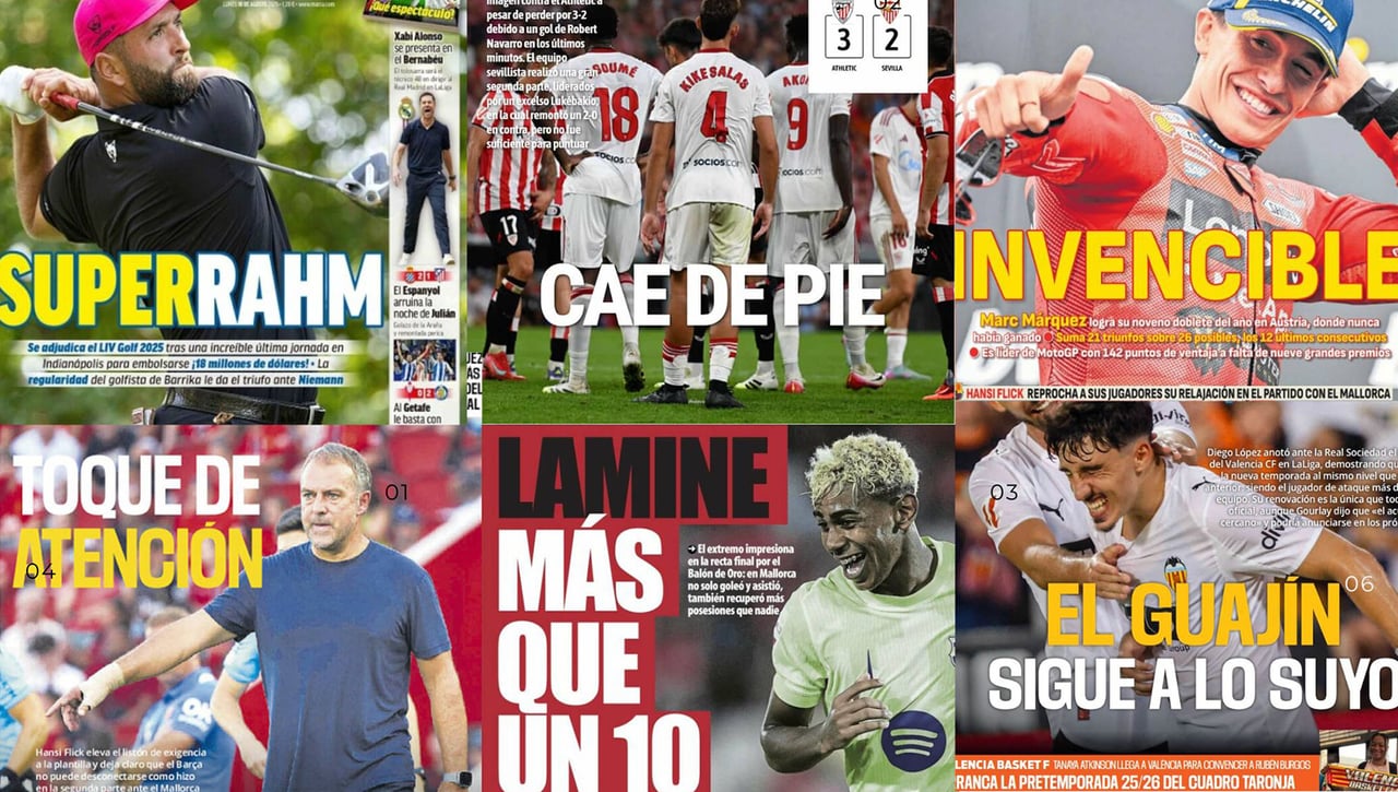 Las proezas de Rahm y Márquez, el estreno del Sevilla, Lamine Yamal... Así vienen las portadas