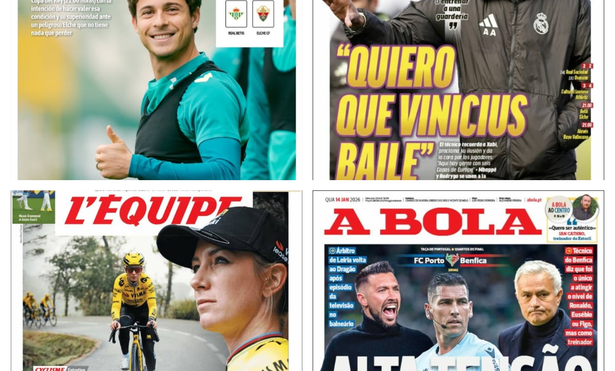 Arbeloa empuja a la pista a Vinicius, Cancelo es culé, el Betis está preparado para el Eleche, Griezmann da vida al Atlético...así vienen las portadas