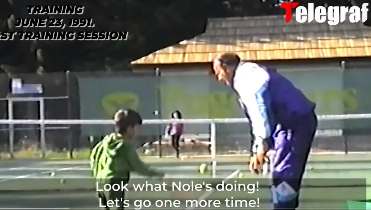 El vídeo inédito del primer entrenamiento de Djokovic con solo 4 años