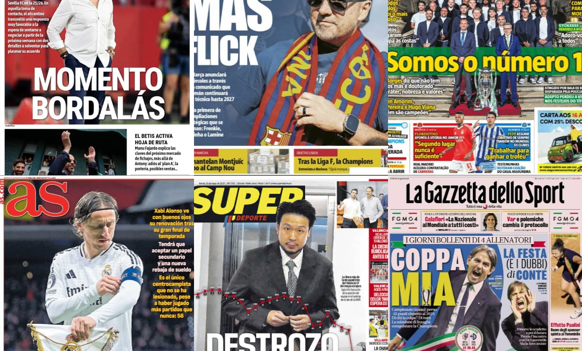 Oblak, la renovación de Flick, Laporta, Bordalás... así vienen las portadas de hoy 20 de mayo de 2025