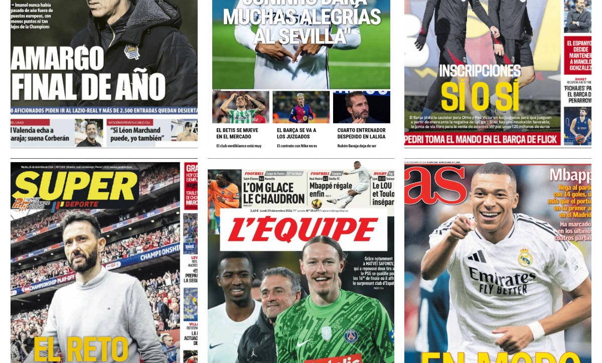 El nuevo entrenador del Valencia, el Sevilla espera a Juninho, los números de Mbappé... así vienen las portadas de hoy
