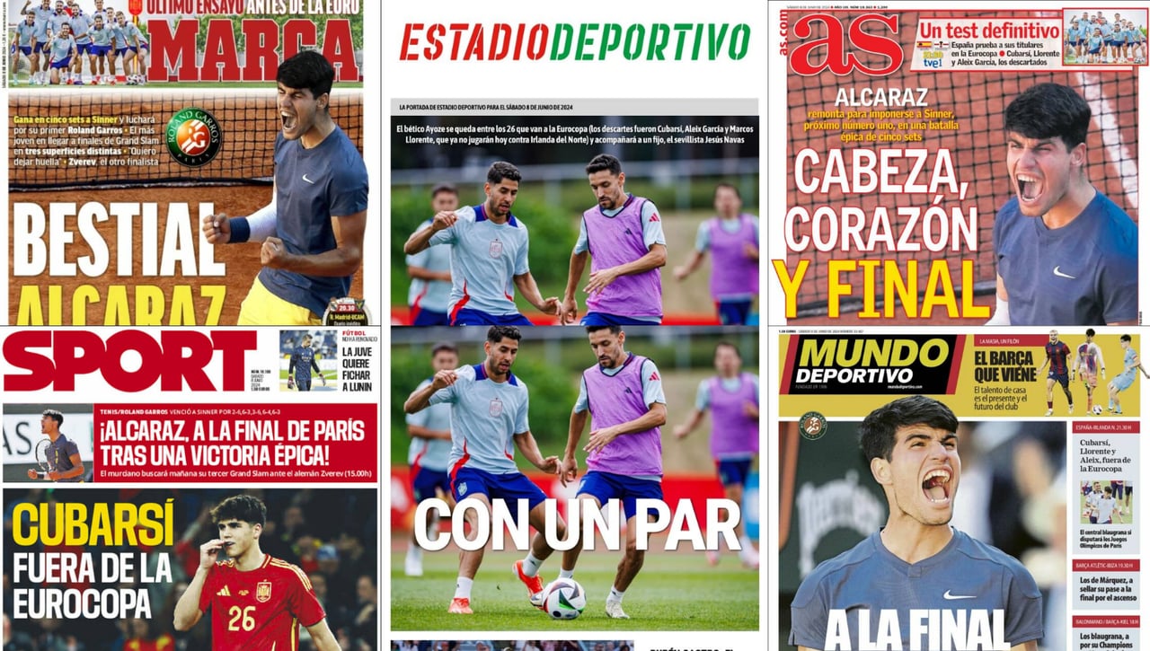 Carlos Alcaraz, Pau Cubarsí y la confirmación de Ayoze en la Selección española... así vienen las portadas
