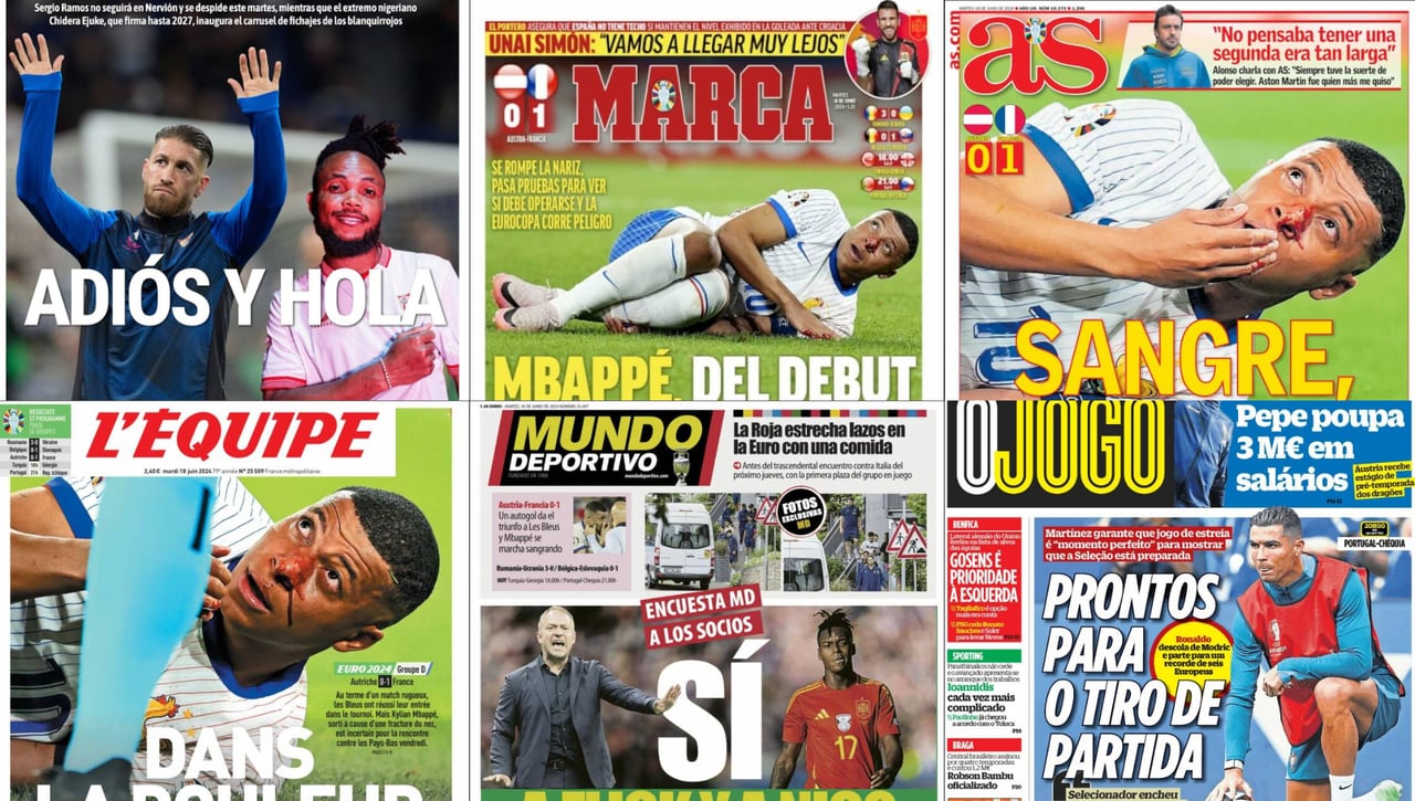 La nariz de Mbappé, El adiós de Sergio Ramos, Hezonja, Alcaraz… Así vienen las portadas