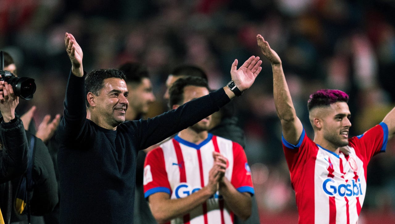El vacile de Juan Dávila a Míchel, entrenador del Girona