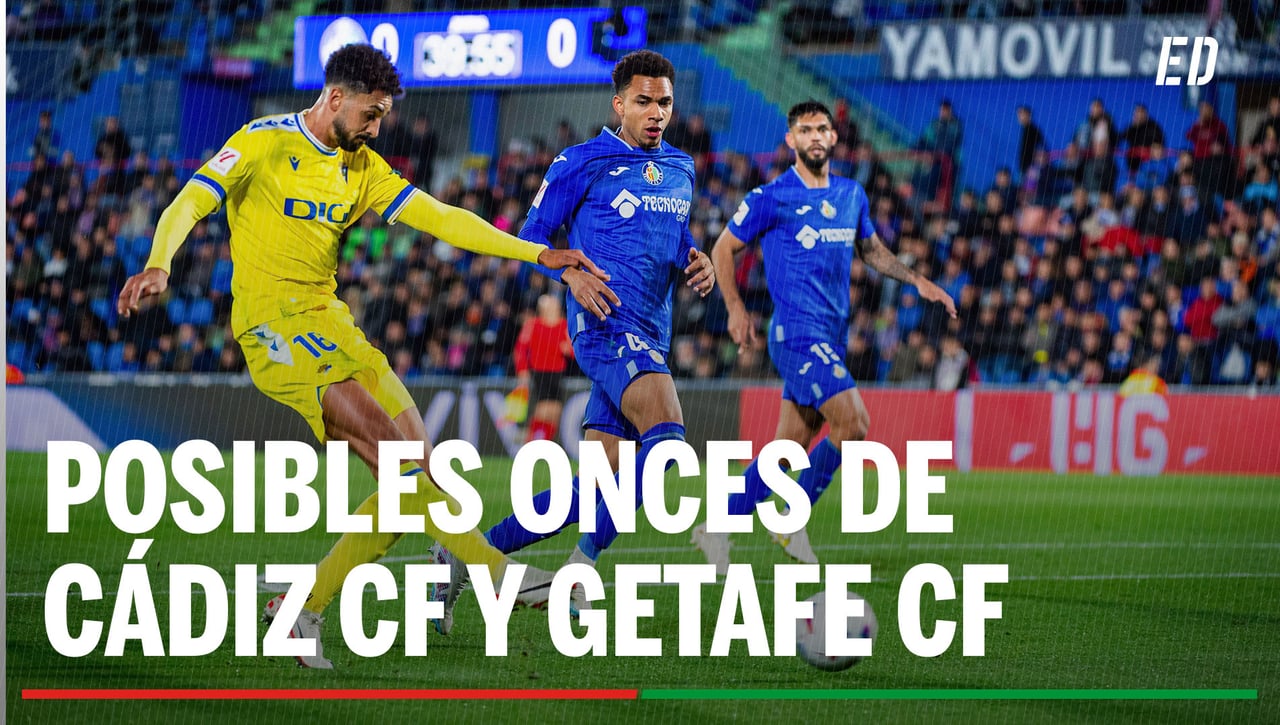 Alineación Cádiz - Getafe: Alineación posible de Cádiz y Getafe en el partido de hoy de LaLiga EA Sports
