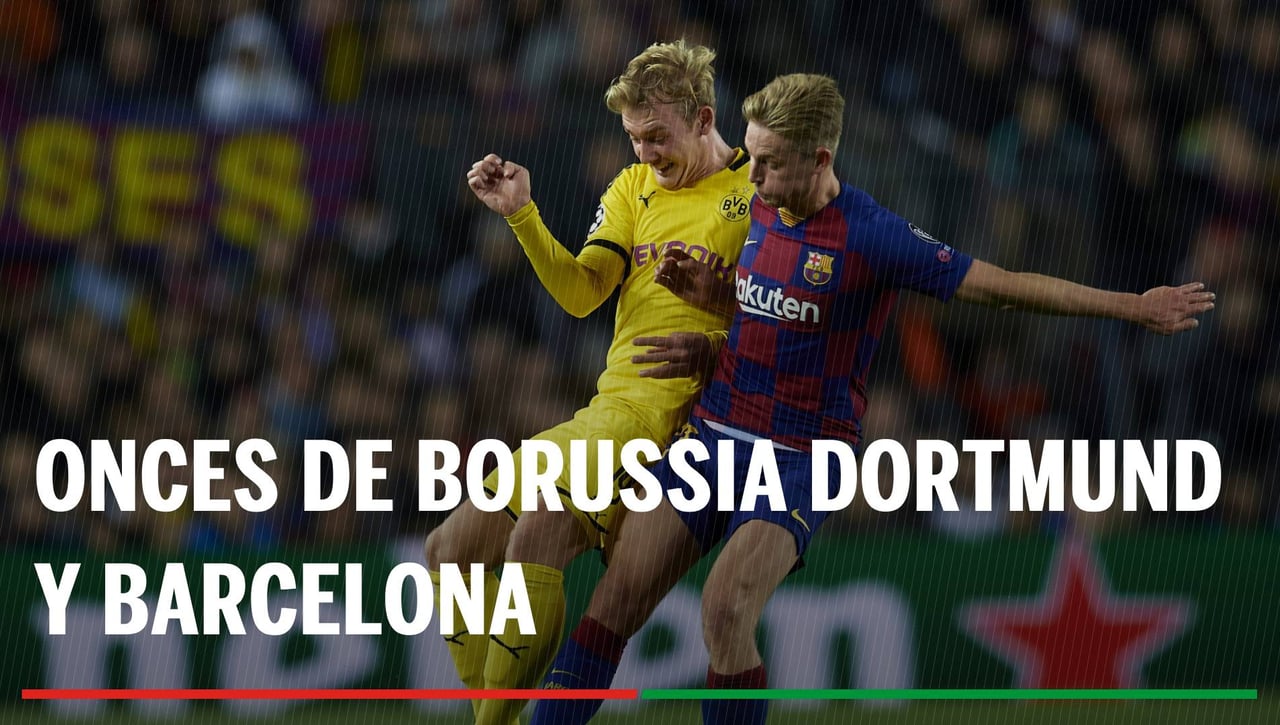 Alineaciones Borussia Dortmund - Barcelona: Alineación del Borussia Dortmund y Barcelona en el partido de hoy de Champions League