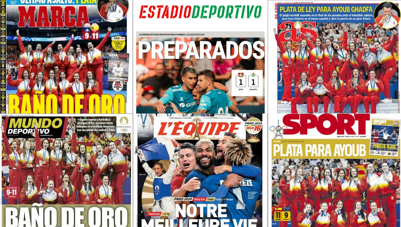 El oro de waterpolo, la plata de Ayoub y el empate del Betis, así vienen hoy las portadas