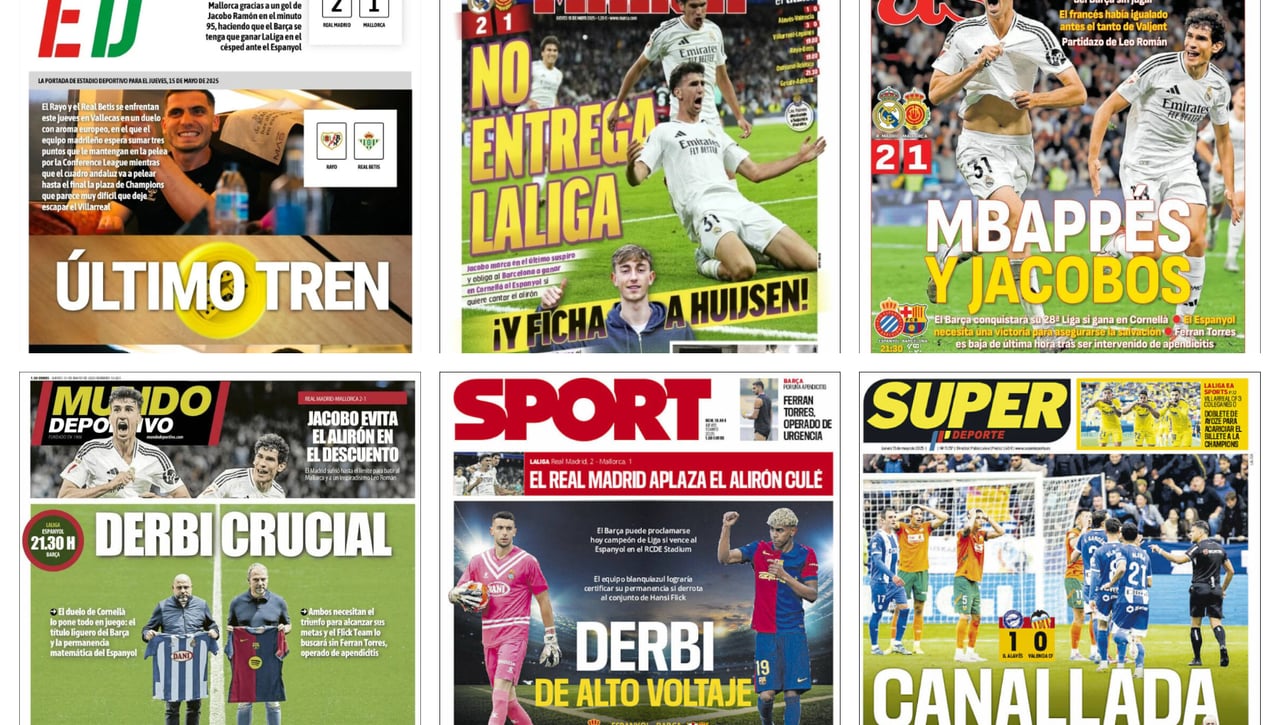El alirón del Barça, el fichaje de Huijsen, el escándalo de Vitoria o la salvación del Sevilla: así vienen las portadas