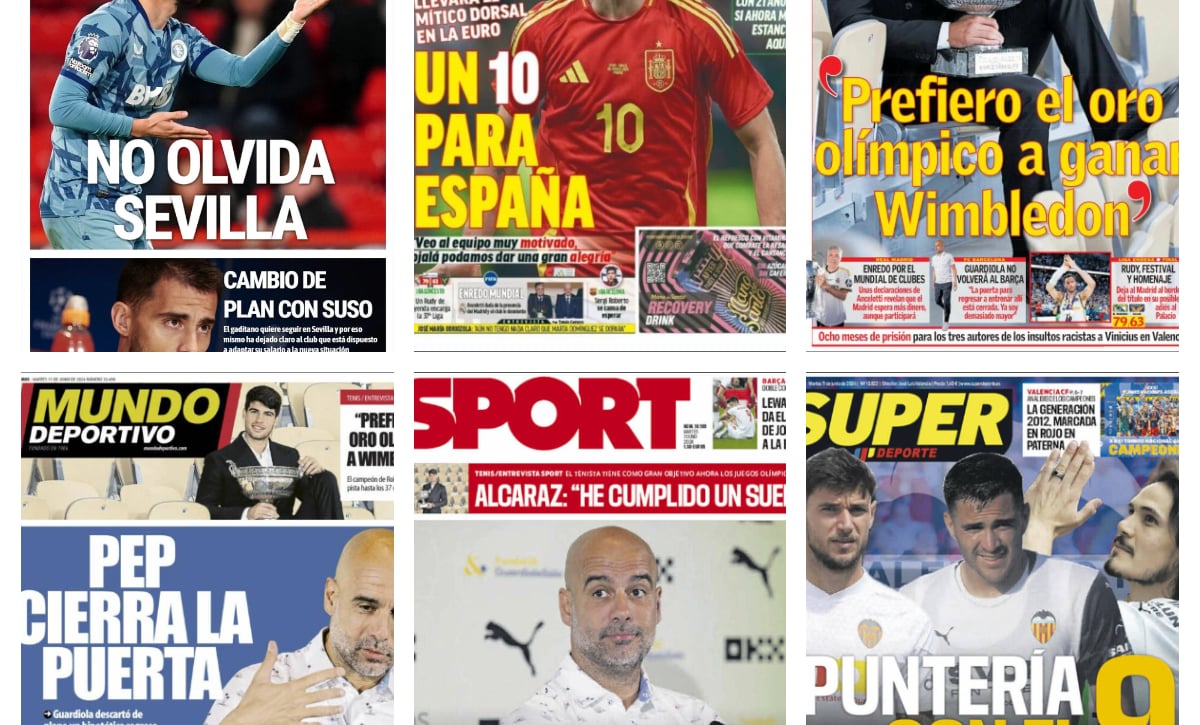 Así vienen las portadas: la Eurocopa, Alcaraz, la decisión de Guardiola…