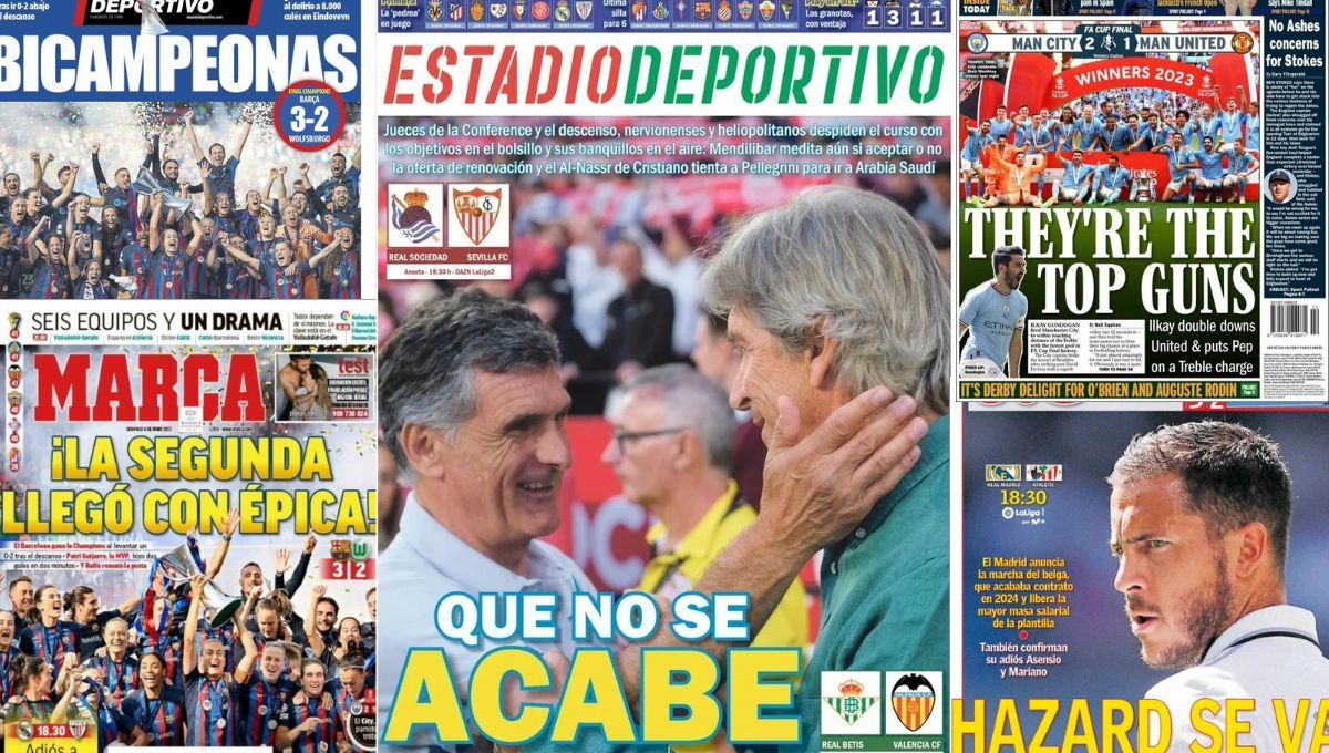 Mendilibar, el adiós de Joaquín, Hazard, la Champions del Barça... así llegan las portadas