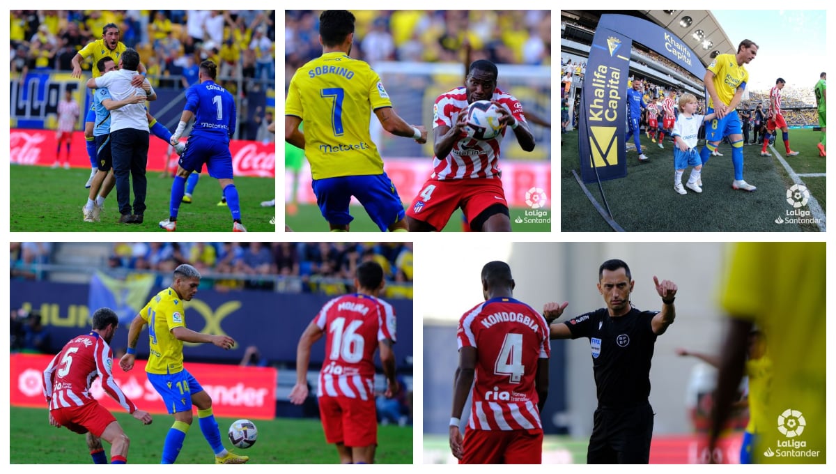 Las imágenes de la agónica victoria del Cádiz ante el Atlético de Madrid