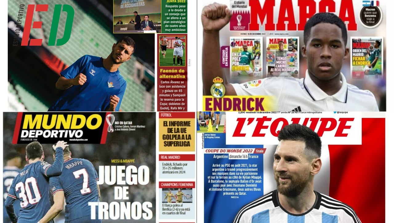 El futuro de Guido y el Papu, el presente de Carlos Álvarez, Endrick ya es blanco... Así vienen las portadas