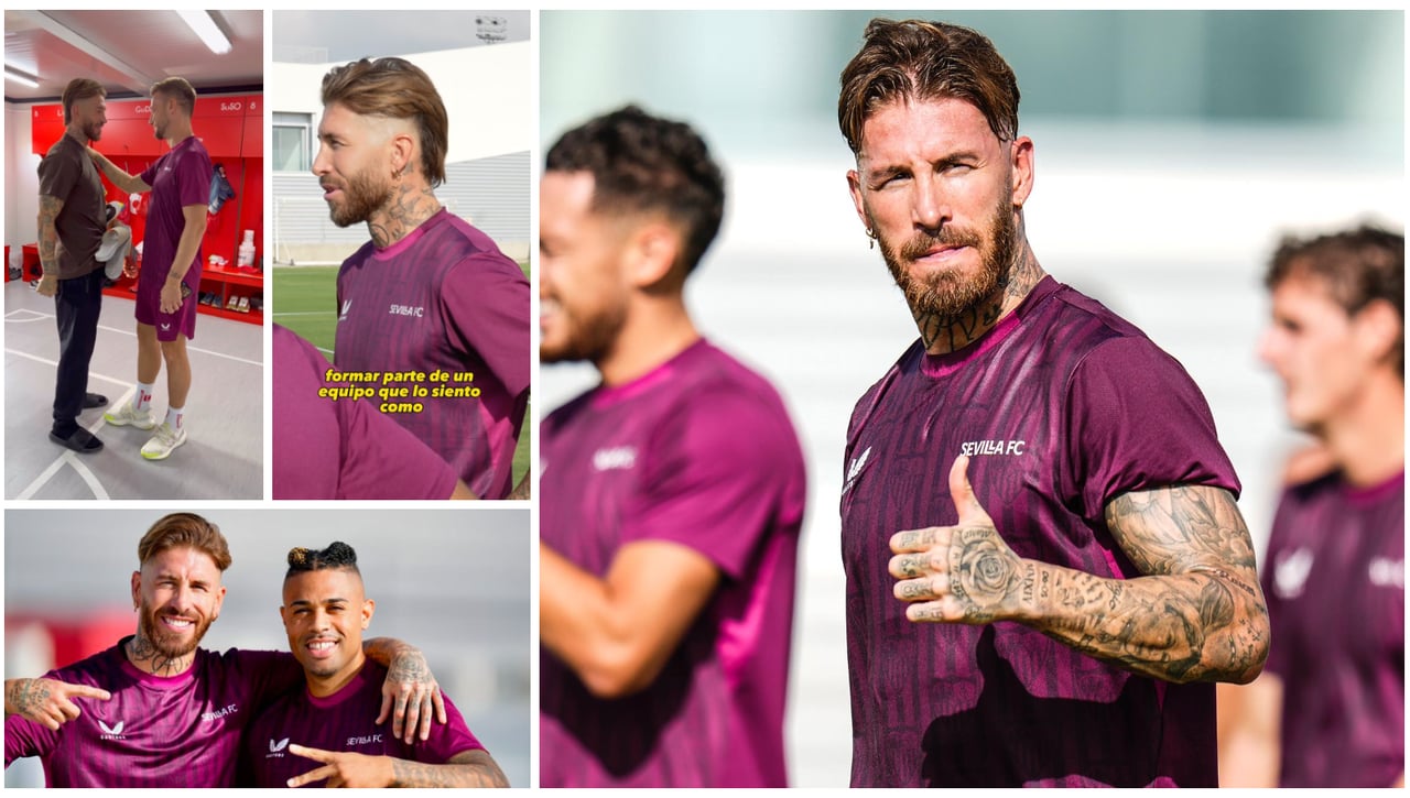 El discurso de Sergio Ramos en su primer entrenamiento con el Sevilla: "Me podéis pegar"