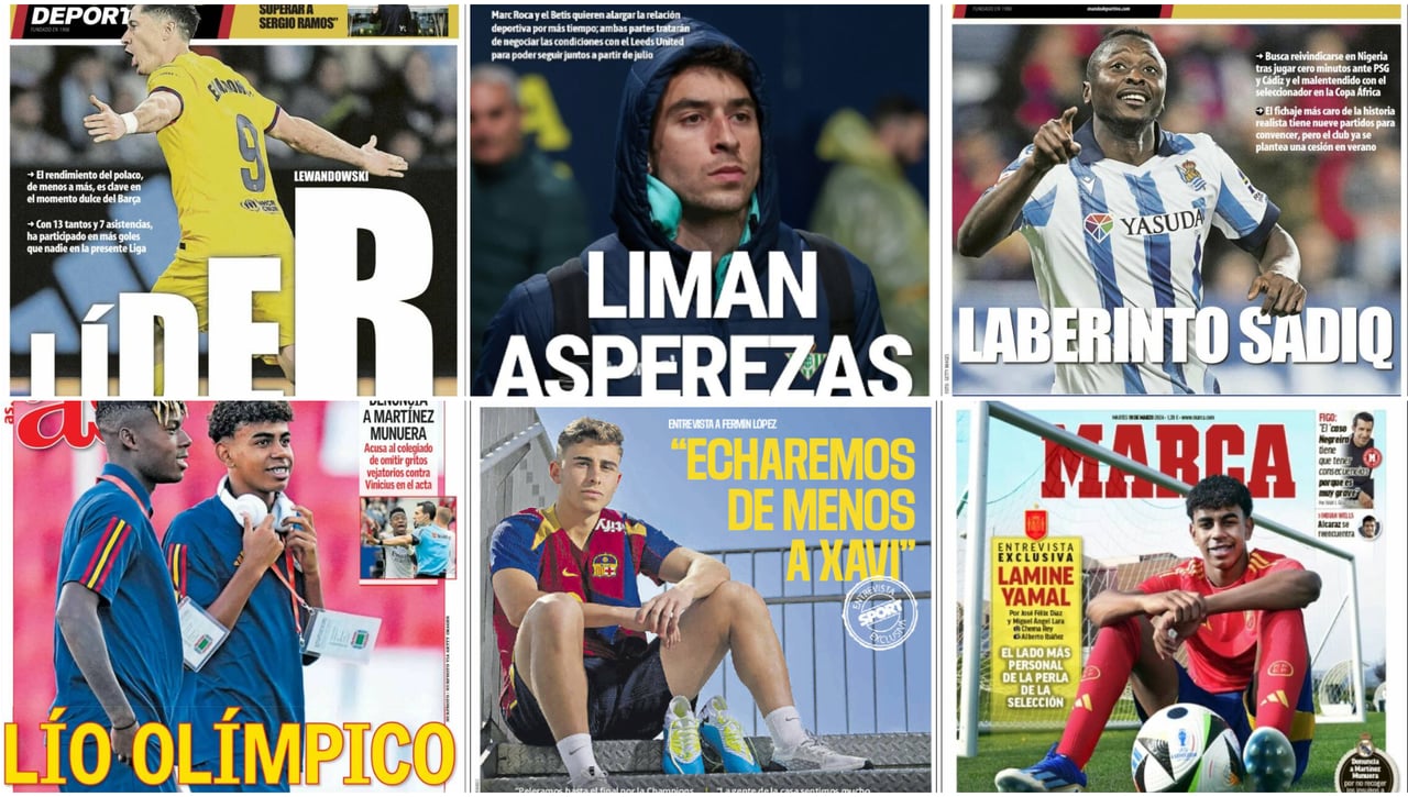 Lío con los Juegos Olímpicos, Lewandowski, Marc Roca... Así vienen las portadas