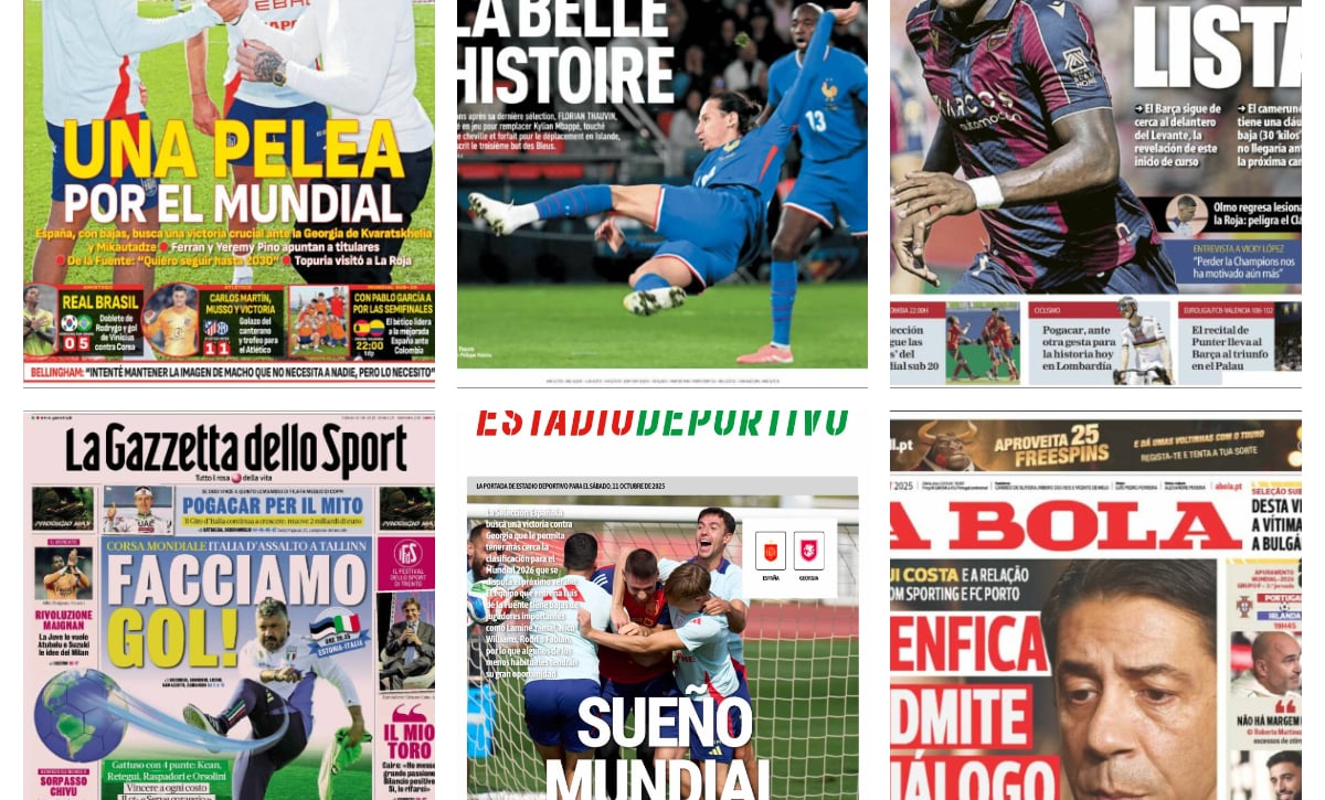 La visita de Topuria a la Selección Española, la lesión de Dani Olmo, el fichaje de Etta Eyong... Así vienen las portadas deportivas del 11 de octubre