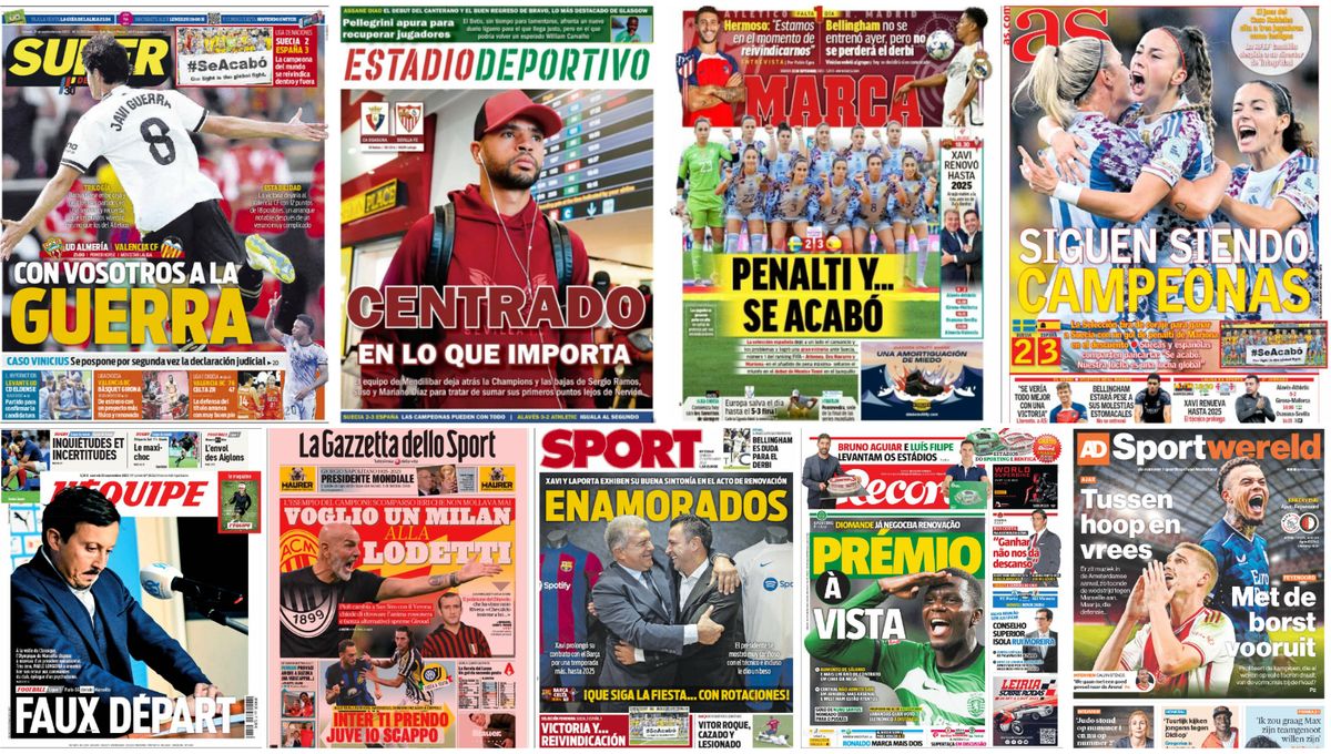 El triunfo del #SeAcabó, las bajas del Osasuna-Sevilla, William Carvalho, Xavi... portadas del sábado 23 de septiembre 
