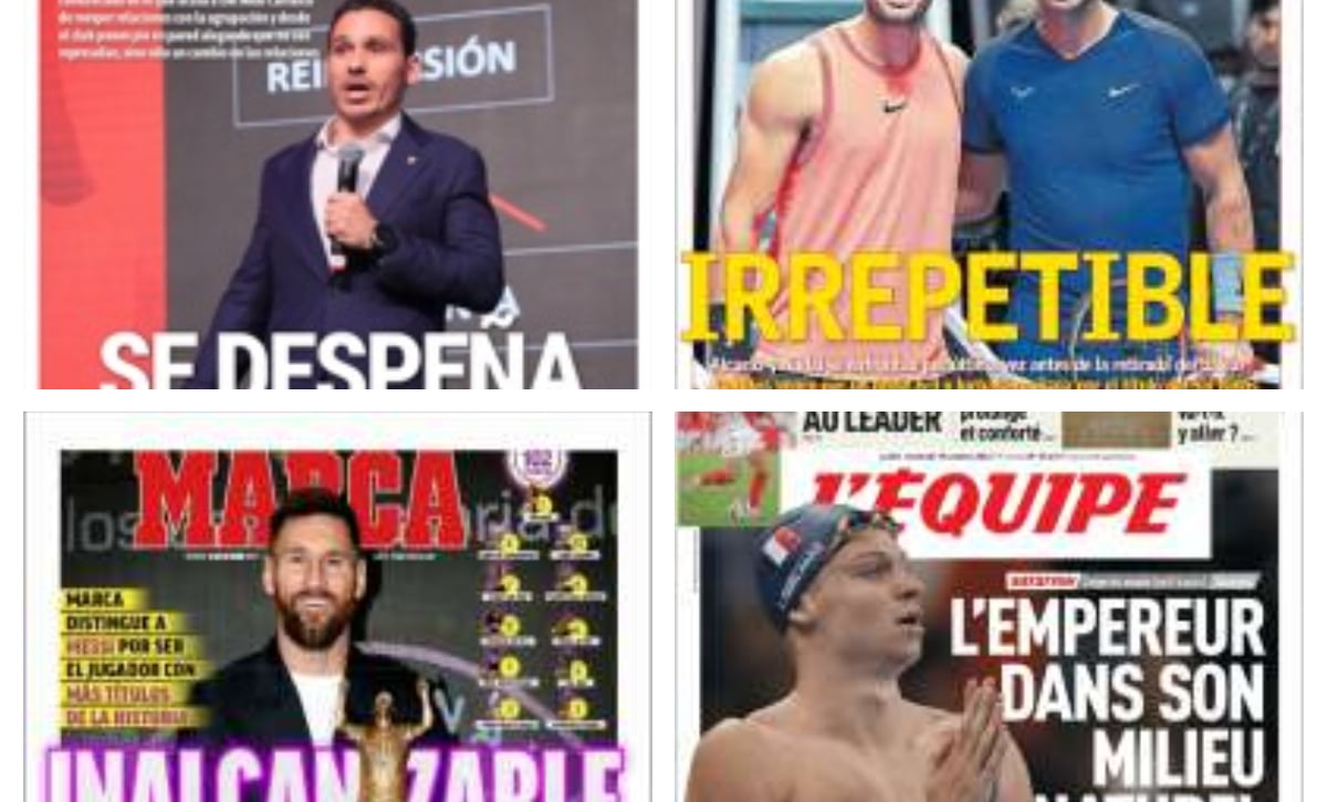 El último baile de Nadal y Alcaraz, Lo Celso KO, problemas para Del Nido Carrasco, menos sanción para el Atlético...así vienen las portadas del 18 de octubre