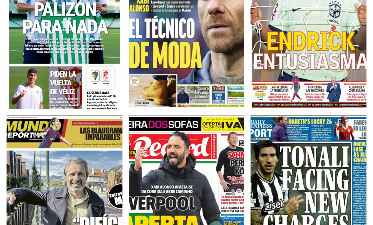 La temporada de Xabi Alonso, la llegada de Endrick, la victoria del Barça Femenino... así vienen las portadas del 29 de marzo