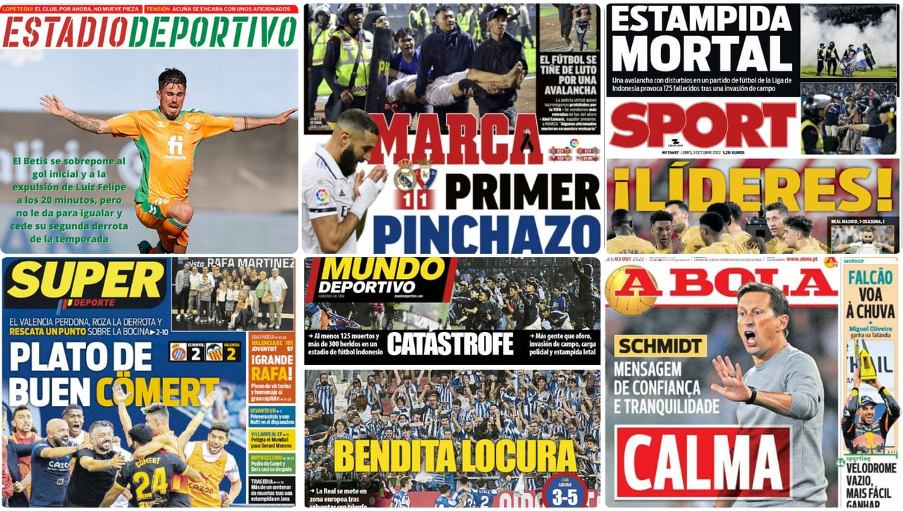 Betis cazado, gusta Lopetegui, cambio de líder, terror en Indonesia, enfado de Alonso... las portadas del lunes